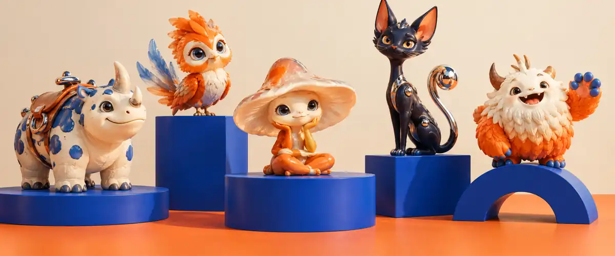 An imaginary casting shelf of original characters